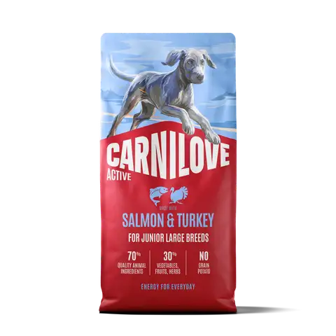 Carnilove ACTIVE Dry Food Made with Salmon & Turkey for Junior Large Dogs