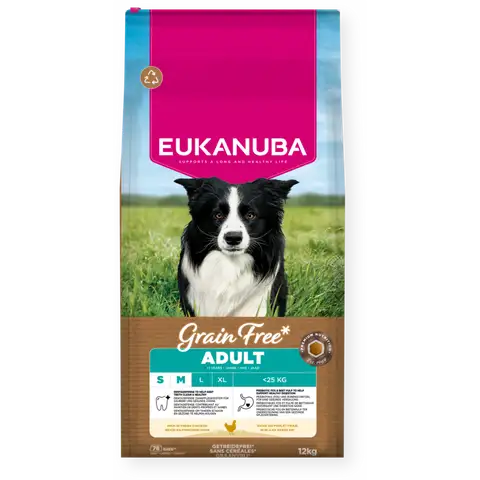 Eukanuba Krmivo Grain Free** s kuřecím masem pro dospělé psy malých a středně velkých plemen