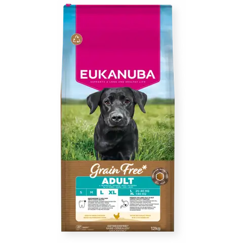 Eukanuba Krmivo Grain Free* s kuřecím masem pro dospělé psy velkých plemen