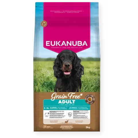 Eukanuba Krmivo Grain Free** se zvěřinou pro dospělé psy všech plemen