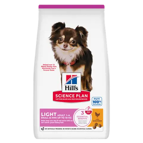 Hill's Light krmivo pro dospělé psy malých plemen — kuře