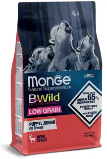 Monge Monge Bwild Low Grain All Breeds Puppy & Junior Dog Deer
