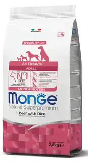 Monge Monge Natural Superpremium All breeds Adult Monoprotein Beef with Rice