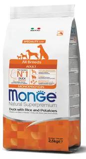 Monge Monge Natural Superpremium All breeds Adult Monoprotein Duck with Rice and Potatoes