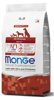 Monge Monge Natural Superpremium All breeds Adult Monoprotein Lamb with Rice and Potatoes