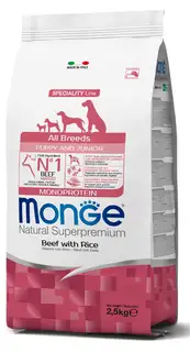 Monge Monge Natural Superpremium All breeds Puppy and Junior Monoprotein Beef with Rice