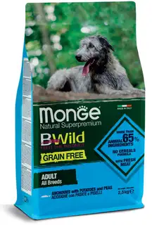 Monge Monge Natural SuperPremium Grain Free Formula All Breeds Adult Dog Anchovies with Potatoes and Peas