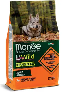 Monge Monge Natural SuperPremium Grain Free Formula All Breeds Adult Dog Duck with Potatoes