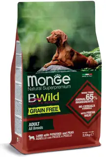 Monge Monge Natural SuperPremium Grain Free Formula All Breeds Adult Dog Lamb with Potatoes and Peas