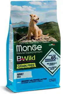 Monge Monge Natural SuperPremium Grain Free Formula Mini Adult Dog Anchovies with Potatoes and Peas