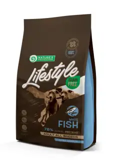 Nature's Protection Dry grain free food for adult dogs of all breeds with white fish