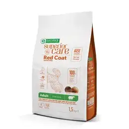 Nature's Protection Dry grain free food for adult dogs of small breeds with red coat, with lamb