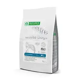 Nature's Protection Dry pet food with white fish protein and rice for dogs of all sizes and lifestages with white coat