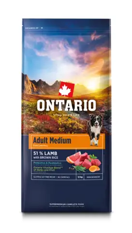 Ontario Ontario Adult pro střední plemena jehněčí s hnědou rýží