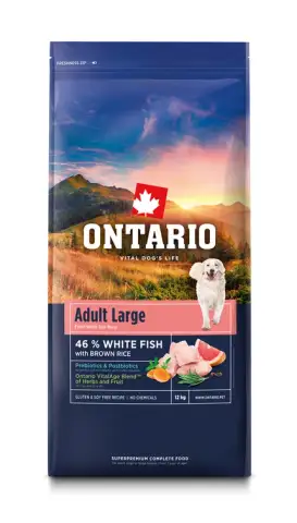 Ontario Ontario Adult pro velká plemena bílá ryba s hnědou rýží