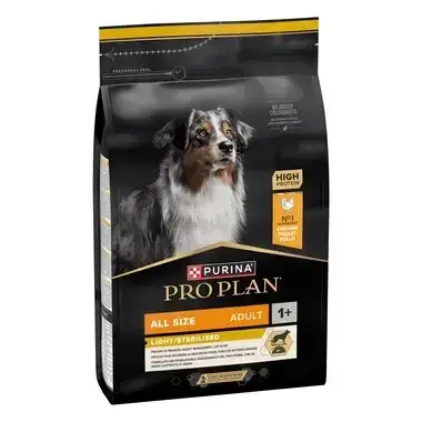 Purina Pro Plan PURINA® PRO PLAN® All Sizes Adult Dog Light / Sterilised, granule pro psy s kuřetem